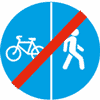 Дорожный знак 4.5.6 Конец велопешеходной с разделением движения