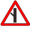 Дорожный знак Примыкание второстепенной дороги слева