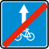 Дорожный знак 5.14.3 Конец полосы для велосипедистов