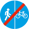 Дорожный знак 4.5.7 Конец велопешеходной с разделением движения